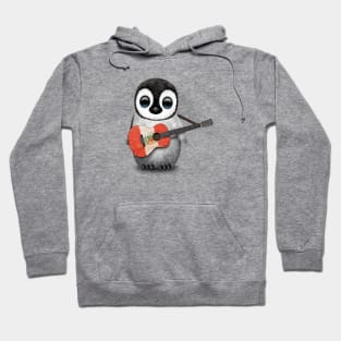 Baby Penguin Playing Peruvian Flag Guitar Hoodie